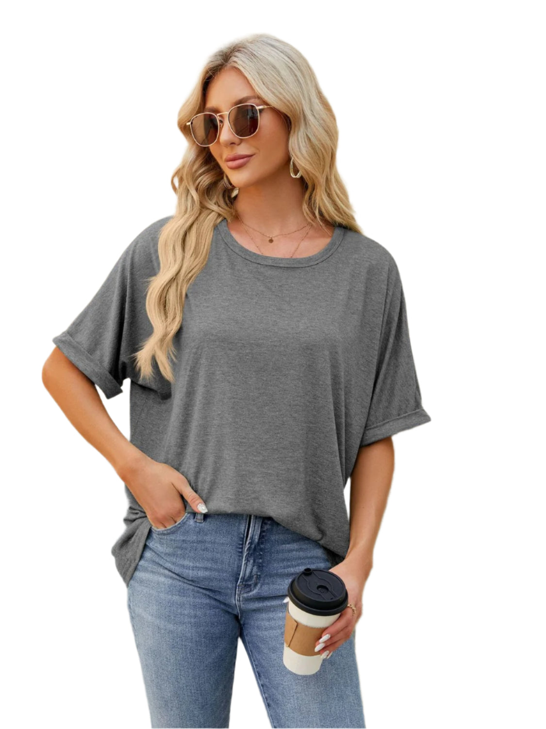 Florira Round Neck Half Sleeve T-Shirt - High-Quality Fashion | Chic Yana