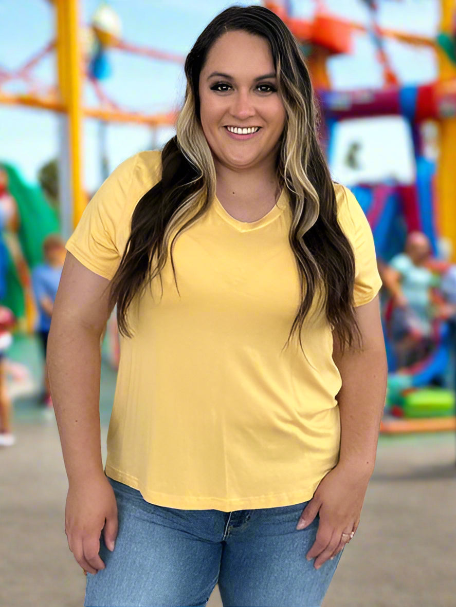 Basic Bae Bamboo Full Size V Neck High Low T Shirt - Chic Yana's Fashion