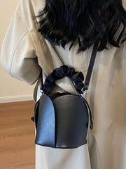 Pu Leather Drawstring Bucket Bag - Chic Yana's Fashion