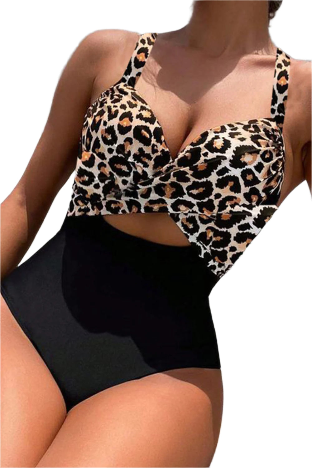 Tied Crisscross Cutout One Piece Swimwear - Stylish and Trendy Women's Fashion from Chic Yana's Fashion