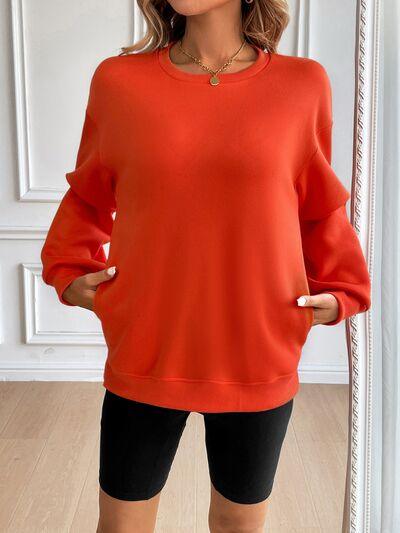 Ivy Lane Round Neck Long Sleeve Sweatshirt - Chic Yana's Fashion