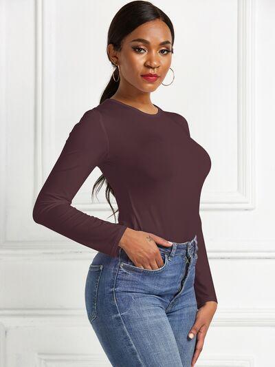 Round Neck Long Sleeve Bodysuit 3 - Chic Yana's Fashion