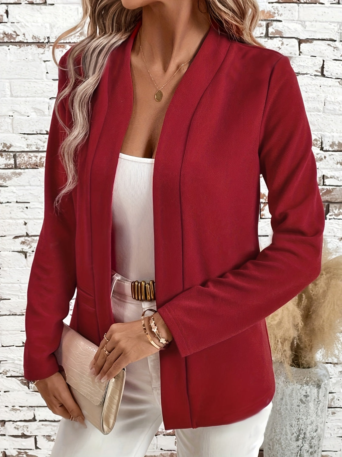 Solid Color Open Front Long Sleeve Cardigan - Chic Yana’s Fashion