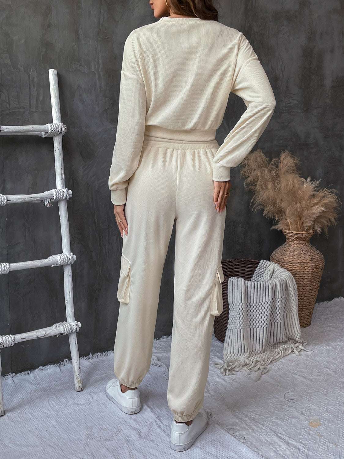 Perfee Round Neck Long Sleeve Top and Pants Set – Chic Yana’s Fashion