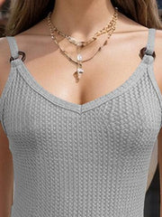 Full Size Textured Scoop Neck Cami - Chic Yana's Fashion