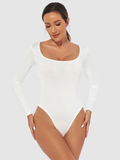 Full Size Scoop Neck Long Sleeve Bodysuit - Chic Yana's Fashion