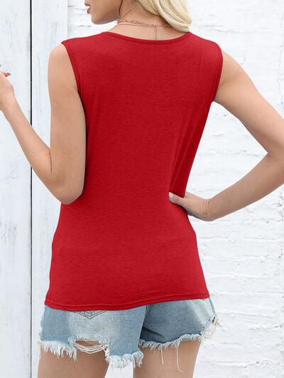 Cutout Twisted Round Neck Tank - Chic Yana's Fashion