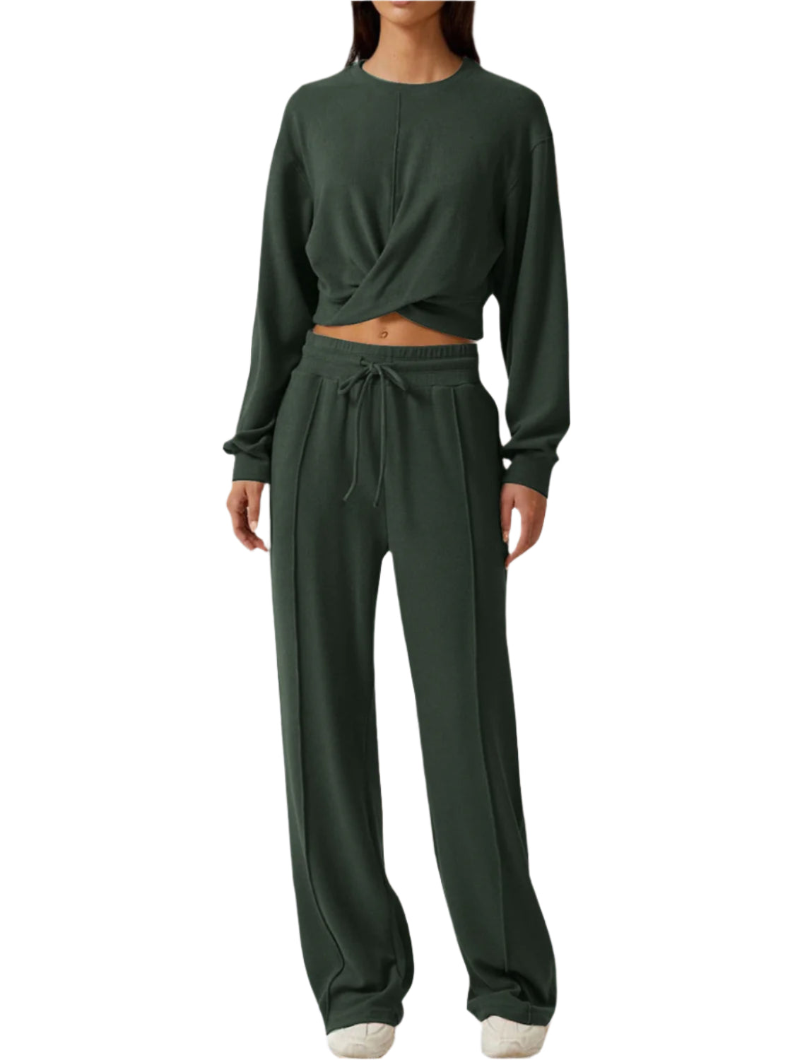 Crisscross Round Neck Top and Drawstring Pants Set – Chic Yana’s Fashion