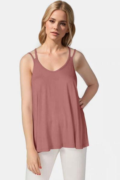 Basic Bae Bamboo Scoop Neck Double Spaghetti Straps Cami - Chic Yana's Fashion