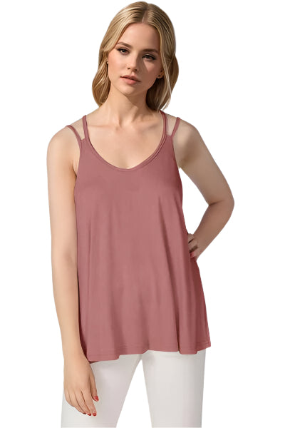 Basic Bae Bamboo Scoop Neck Double Spaghetti Straps Cami - Chic Yana's Fashion
