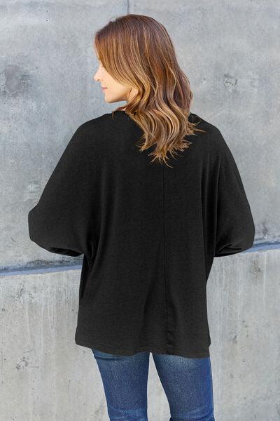 Double Take Full Size Round Neck Long Sleeve T Shirt - Chic Yana's Fashion