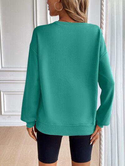 Ivy Lane Round Neck Long Sleeve Sweatshirt - Chic Yana's Fashion