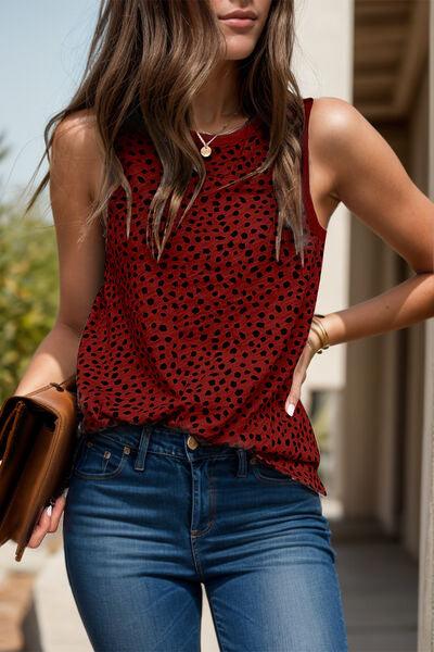 Printed Round Neck Tank 1 - Chic Yana's Fashion