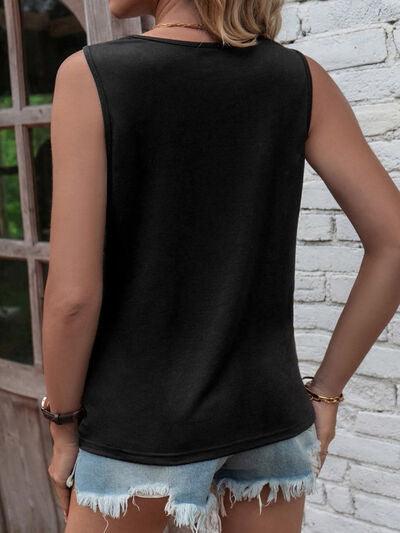 Cutout Twisted Round Neck Tank - Chic Yana's Fashion