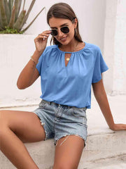 Ivy Lane Cutout Round Neck T Shirt - Chic Yana's Fashion