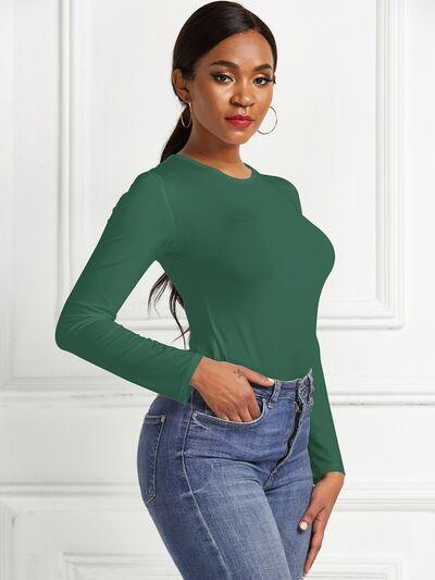 Round Neck Long Sleeve Bodysuit 3 - Chic Yana's Fashion