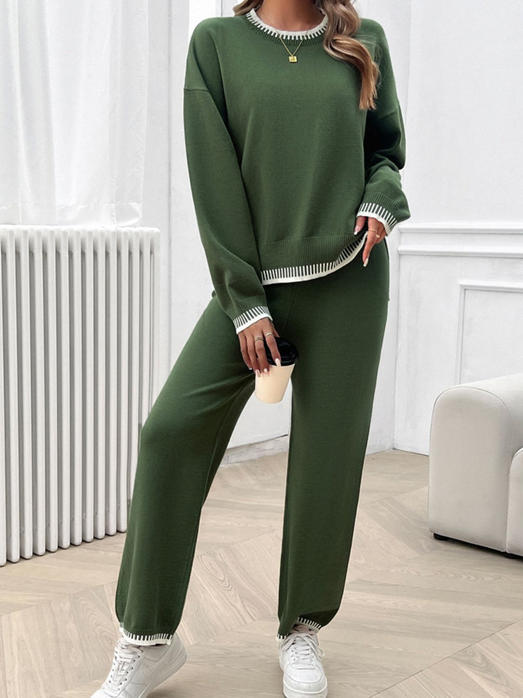 Devine Round Neck Dropped Shoulder Top and Pants Sweater Set – Chic Yana’s Fashion
