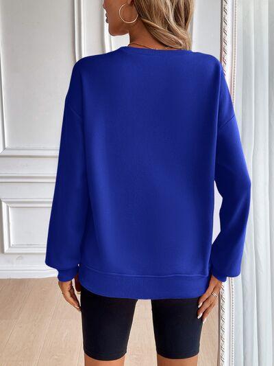 Ivy Lane Round Neck Long Sleeve Sweatshirt - Chic Yana's Fashion