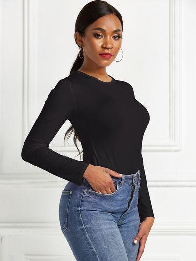 Round Neck Long Sleeve Bodysuit 2 - Chic Yana's Fashion