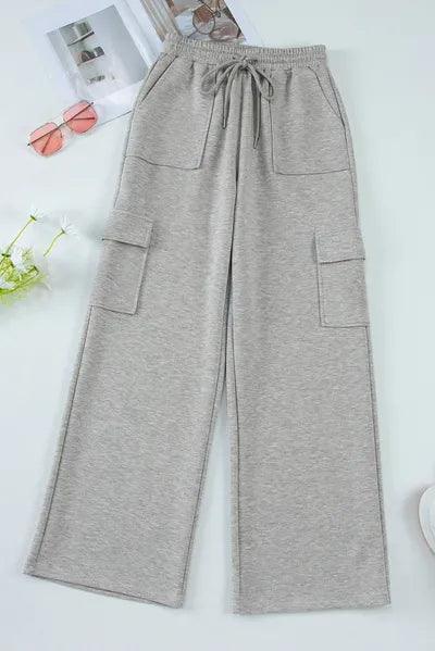 Drawstring Active Pants With Pockets - Chic Yana's Fashion