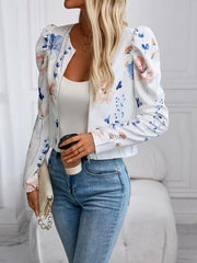 Printed Zip Up Long Sleeve Jacket 1 - Chic Yana's Fashion