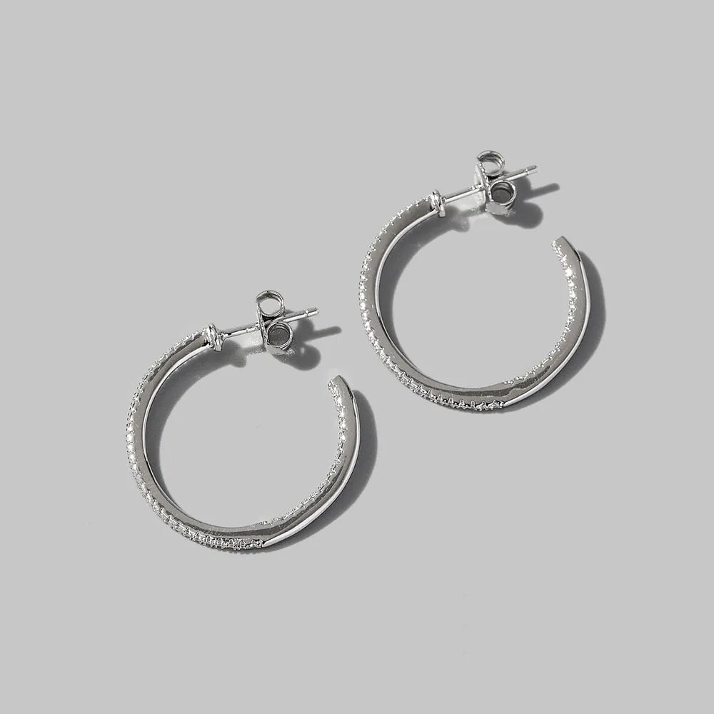 Zircon 925 Sterling Silver C-Hoop Earrings - Fashion Jewelry by Chic Yana's Fashion