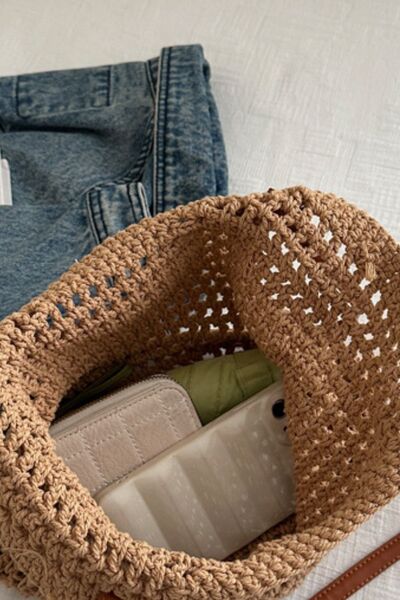 Openwork Woven Tote Bag - Chic Yana's Fashion