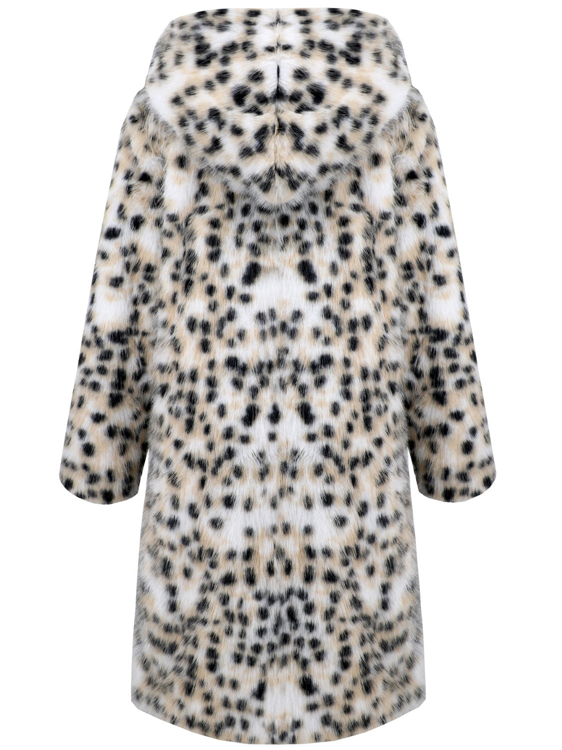 Luxury meets fashion in the Thermal Leopard Faux Fur Hooded Outerwear – A must-have Outerwear.