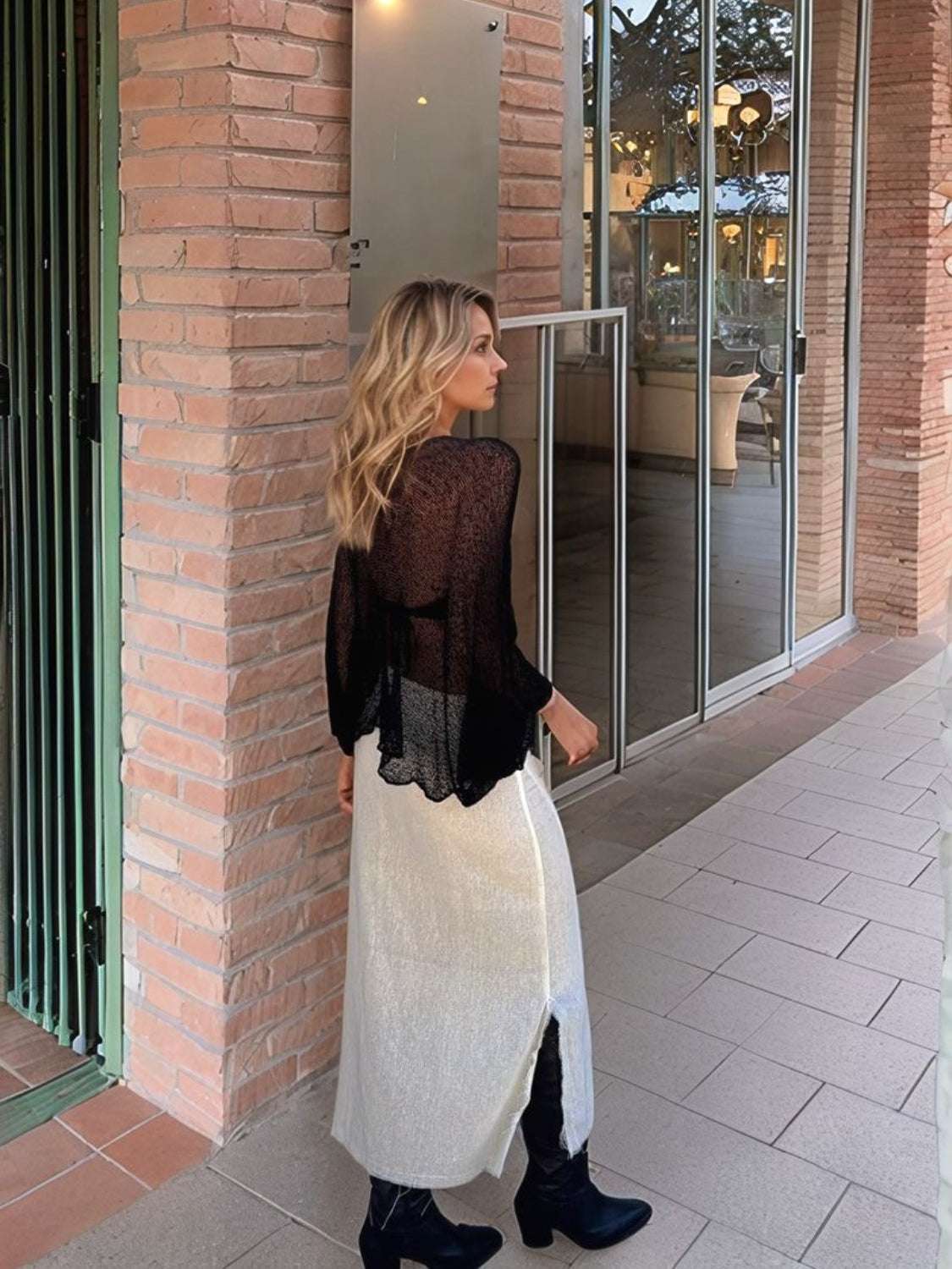 Round Neck Long Sleeve Cover Up - Stylish and Trendy Women's Fashion from Chic Yana's Fashion