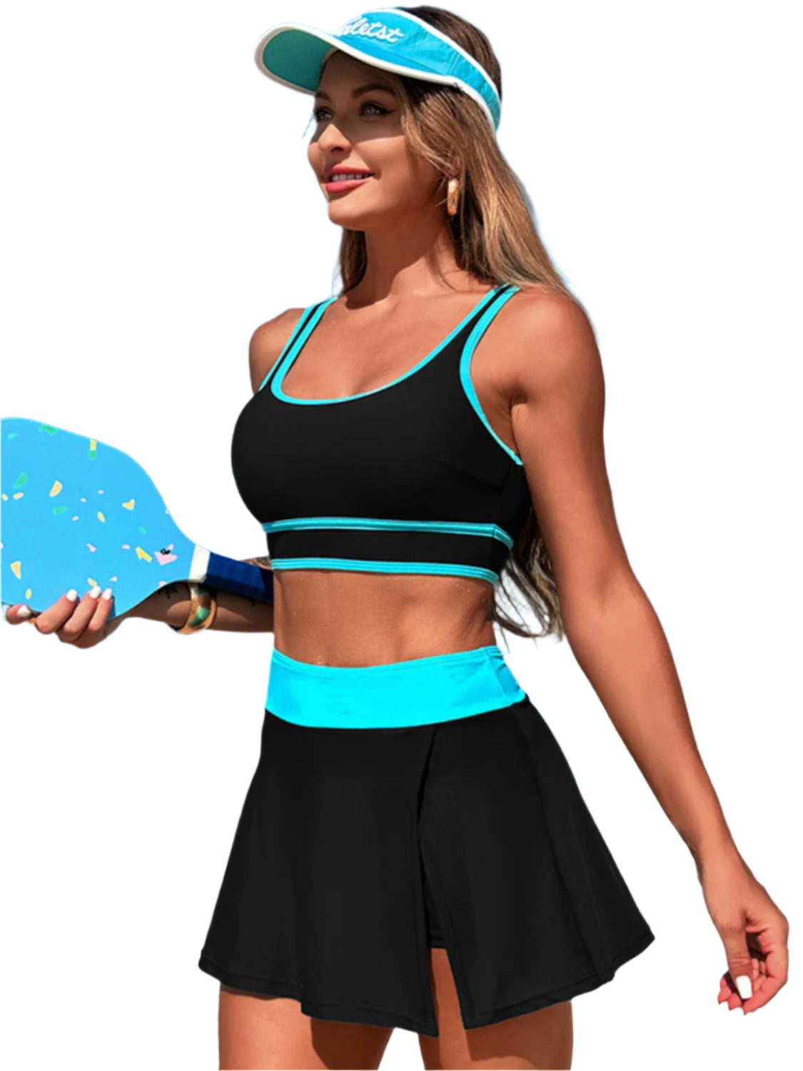 Scoop Neck Top And Skort Swim Set - Stylish and Trendy Women's Fashion from Chic Yana's Fashion