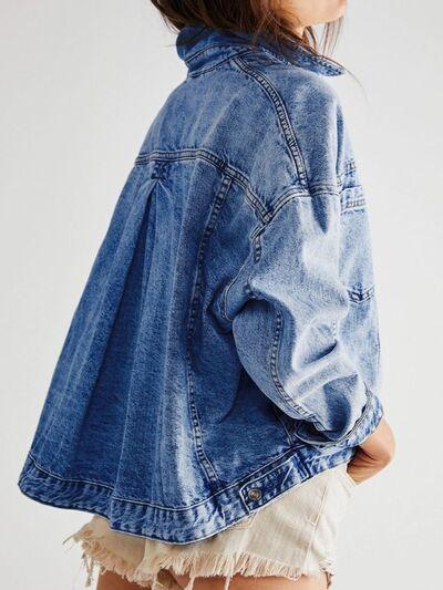 Pocketed Button Up Denim Jacket - Chic Yana's Fashion