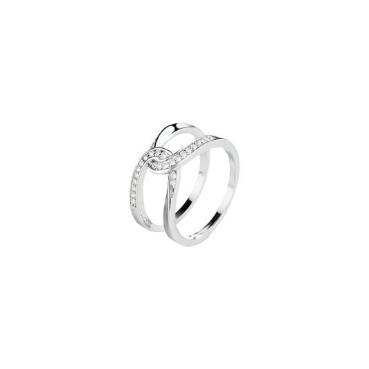 Twisted Inlaid Zircon Double-layered Ring - Fashion Jewelry by Chic Yana's Fashion