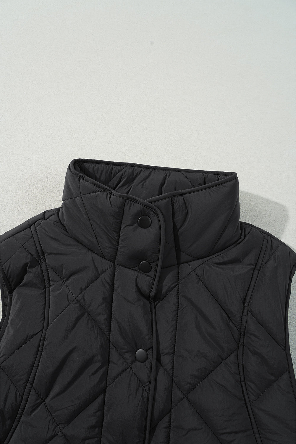 Snap Down Texture Vest Coat with Pockets - Chic Yana’s Fashion