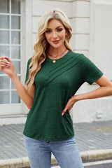 Round Neck Short Sleeve T Shirt - Chic Yana's Fashion