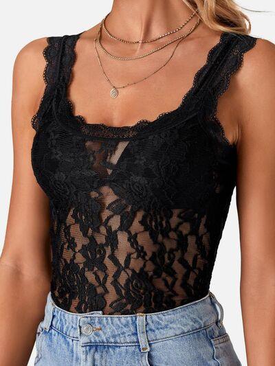 Lace Scoop Neck Tank - Chic Yana's Fashion