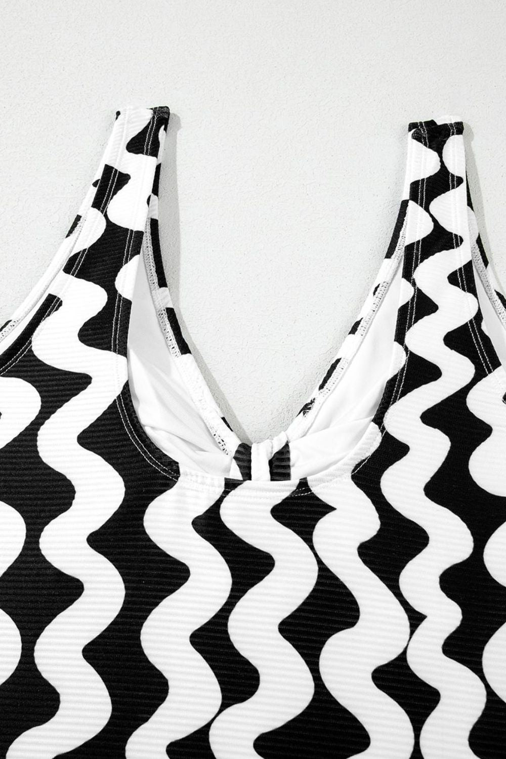 Tied Front Contrast Striped One Piece Swimsuit - Stylish and Trendy Women's Fashion from Chic Yana's Fashion