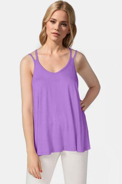 Basic Bae Bamboo Scoop Neck Double Spaghetti Straps Cami - Chic Yana's Fashion