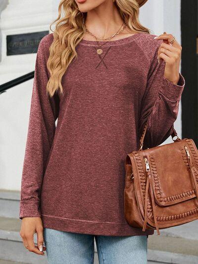 Round Neck Long Sleeve T Shirt - Chic Yana's Fashion