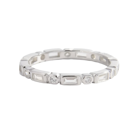 925 Sterling Silver Geometric Shape Zircon Ring - Fashion Jewelry by Chic Yana's Fashion