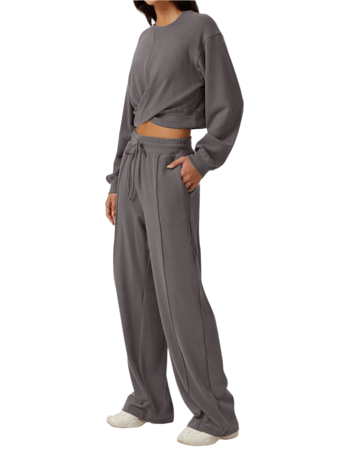 Crisscross Round Neck Top and Drawstring Pants Set – Chic Yana’s Fashion