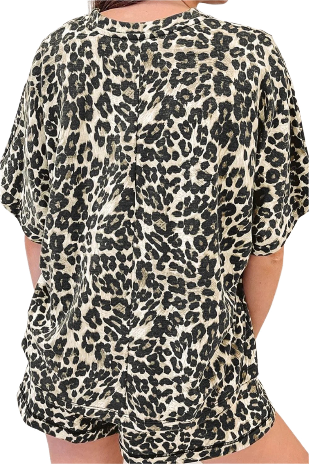 Leopard Round Neck Top and Shorts Set - Shop Now at Chic Yana's Fashion