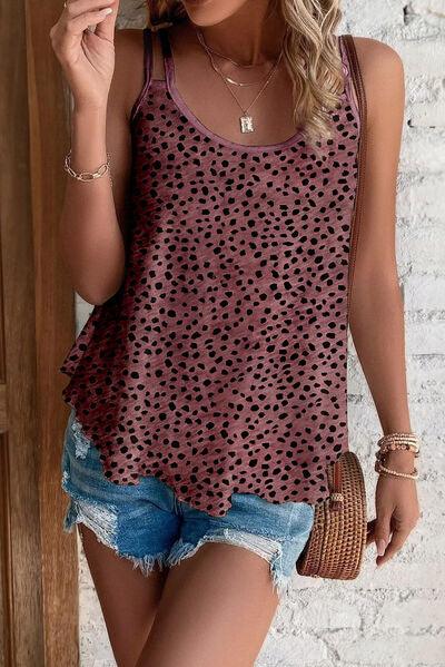 Printed Round Neck Cami - Chic Yana's Fashion