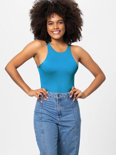 Full Size Round Neck Wide Strap Bodysuit - Chic Yana's Fashion