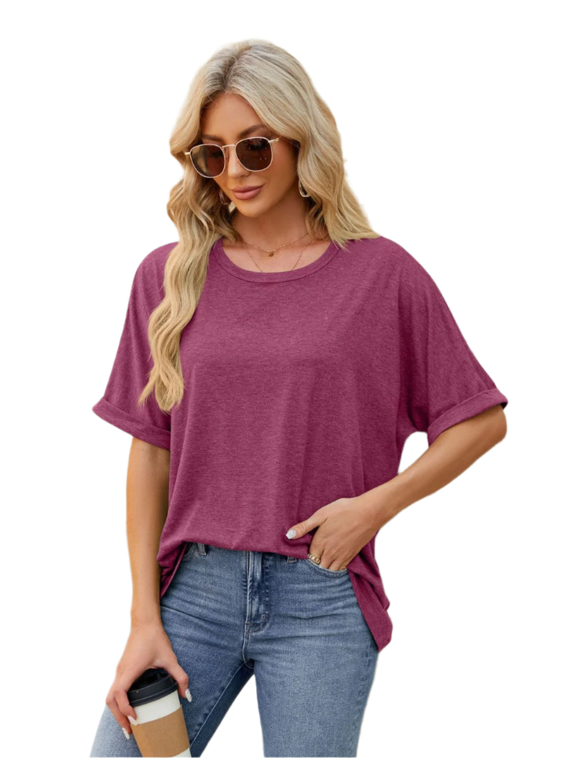 Florira Round Neck Half Sleeve T-Shirt - High-Quality Fashion | Chic Yana