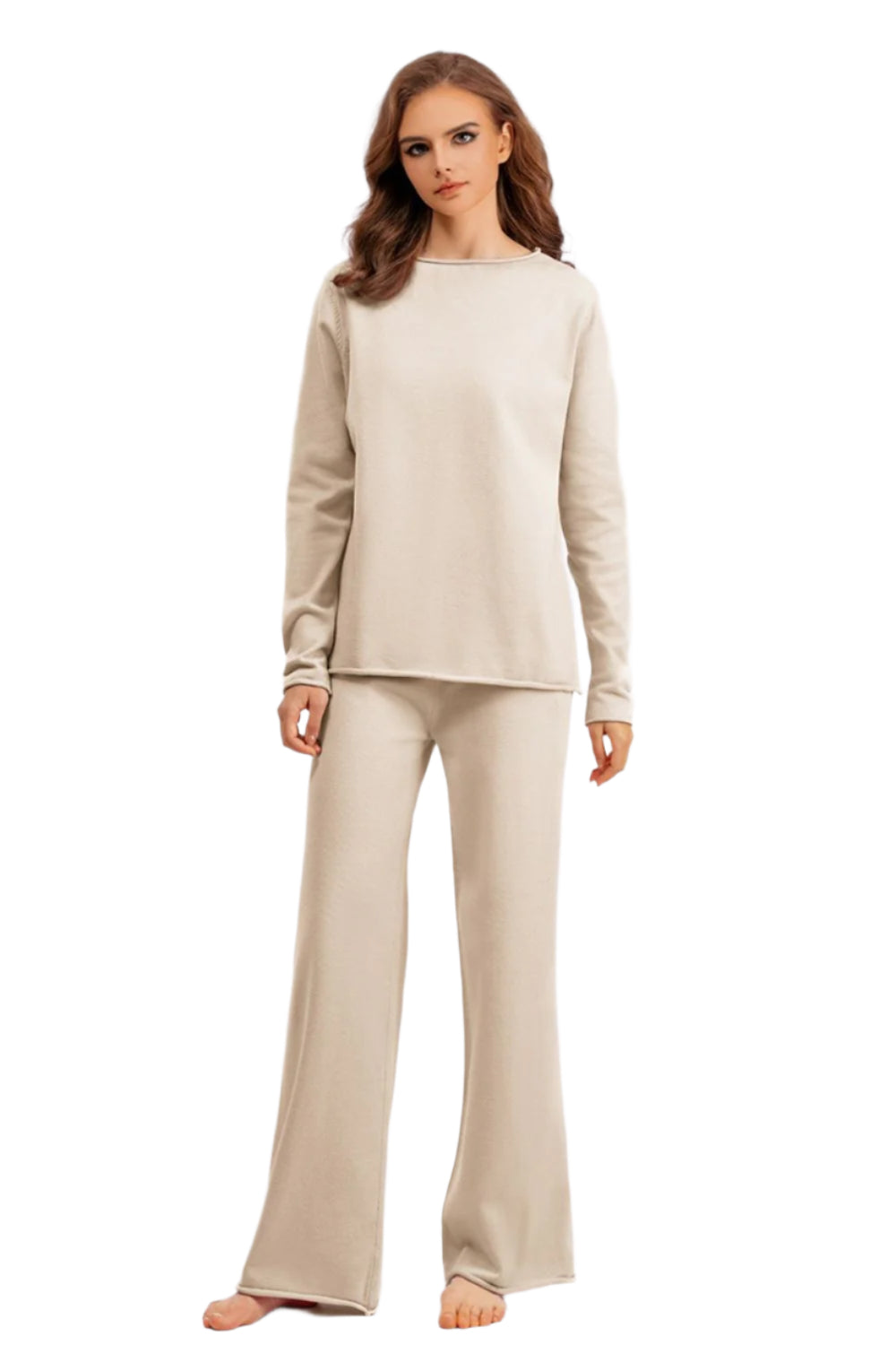 Basic Bae Rolled Round Neck Top and Pants Sweater Set - Shop Now at Chic Yana's Fashion