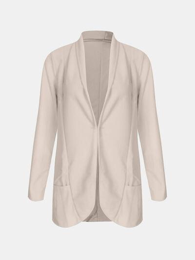 Collared Neck Long Sleeve Blazer - Chic Yana's Fashion