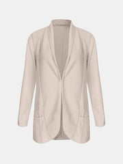 Collared Neck Long Sleeve Blazer - Chic Yana's Fashion