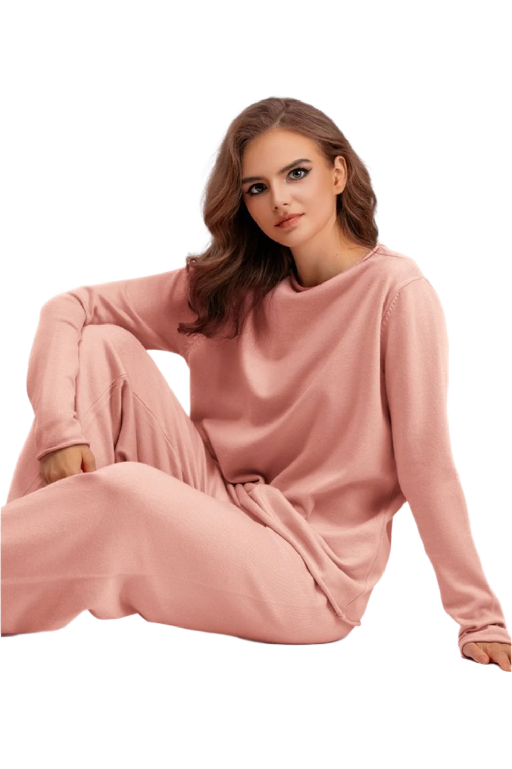 Basic Bae Rolled Round Neck Top and Pants Sweater Set - Shop Now at Chic Yana's Fashion