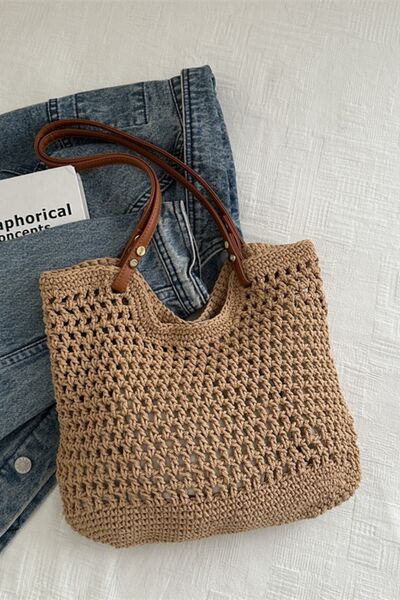 Openwork Woven Tote Bag - Chic Yana's Fashion