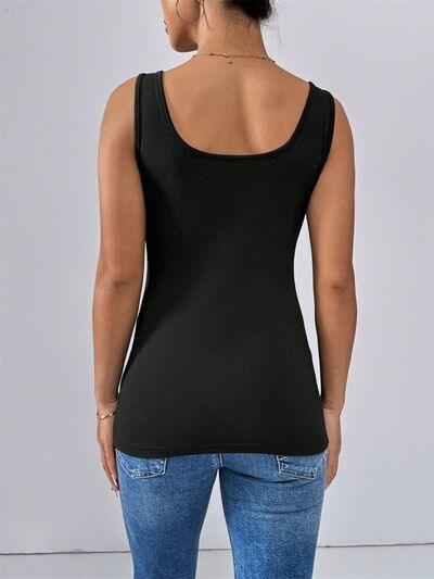 Scoop Neck Wide Strap Tank 1 - Chic Yana's Fashion